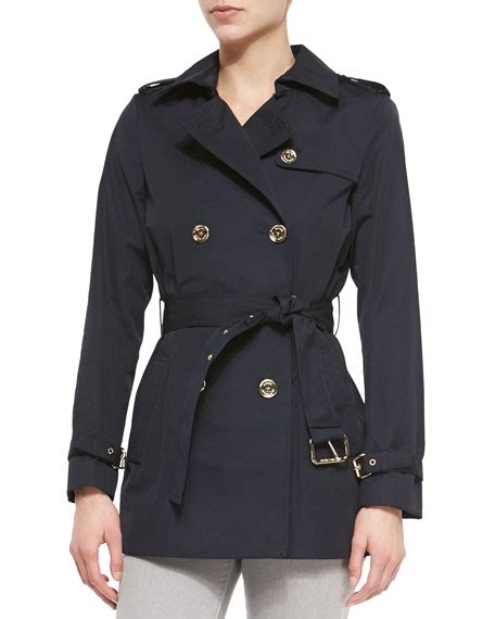 michael kors belted raincoat navy m